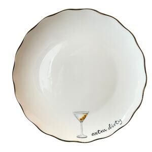 Godinger Appetizer Plates 6in Ceramic Set of 4 EXTRA DIRTY White NEW